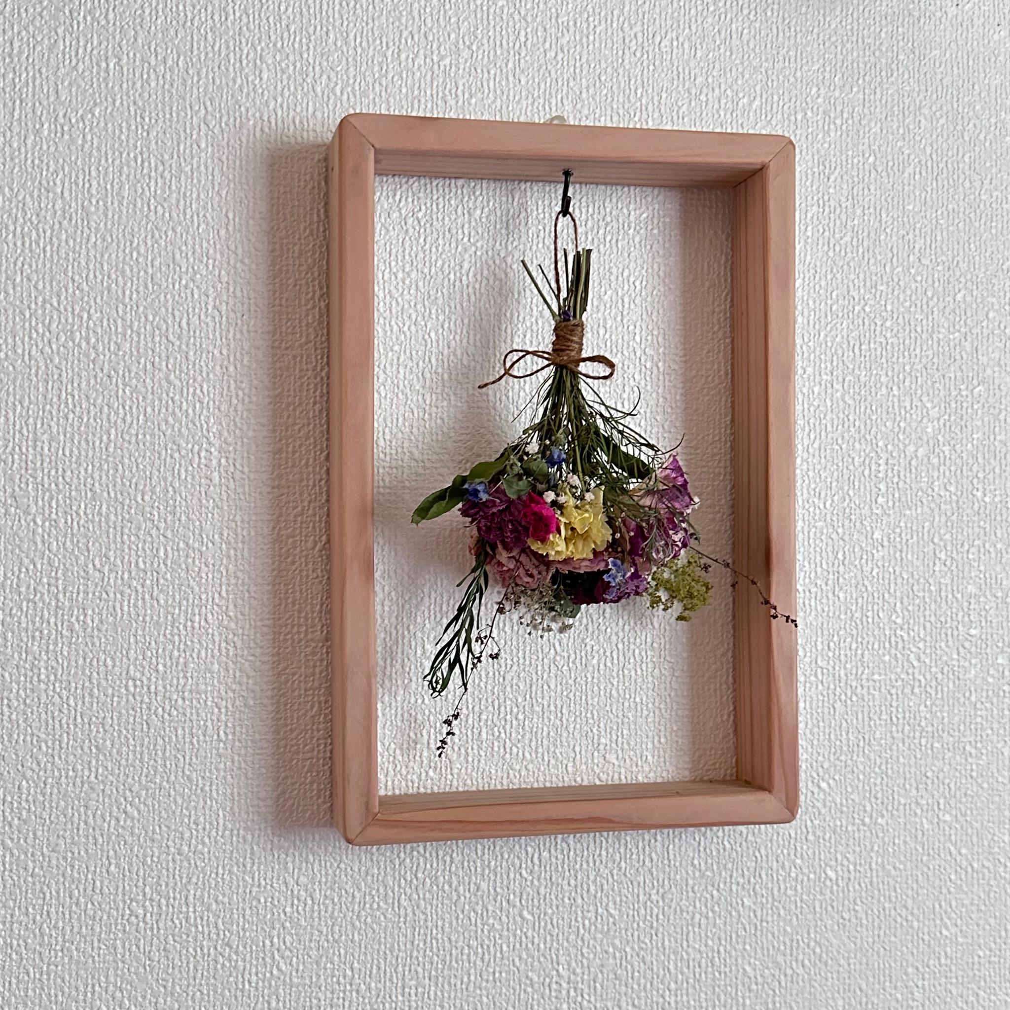 ドライフラワー薔薇の花束フレームインテリア