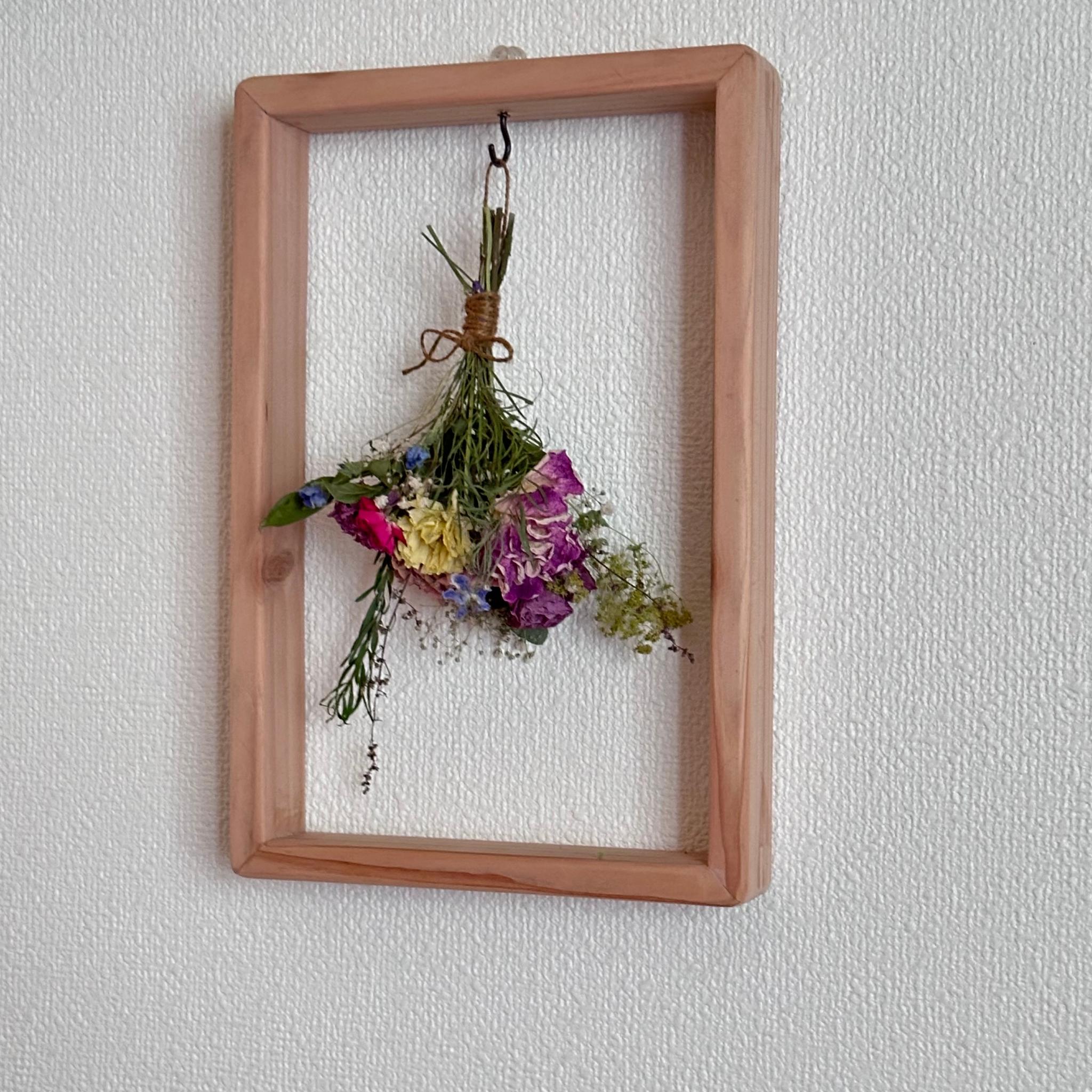ドライフラワー薔薇の花束フレームインテリア | 5枚目