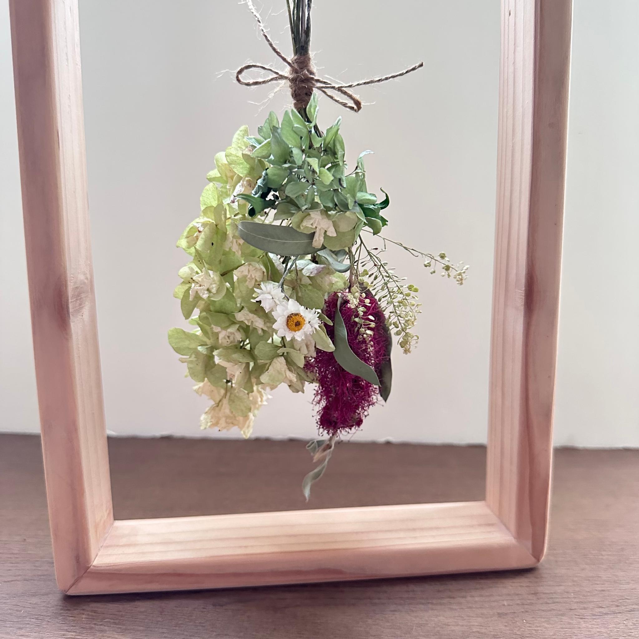 ドライフラワー木枠フレームインテリア(紫陽花) | 2枚目