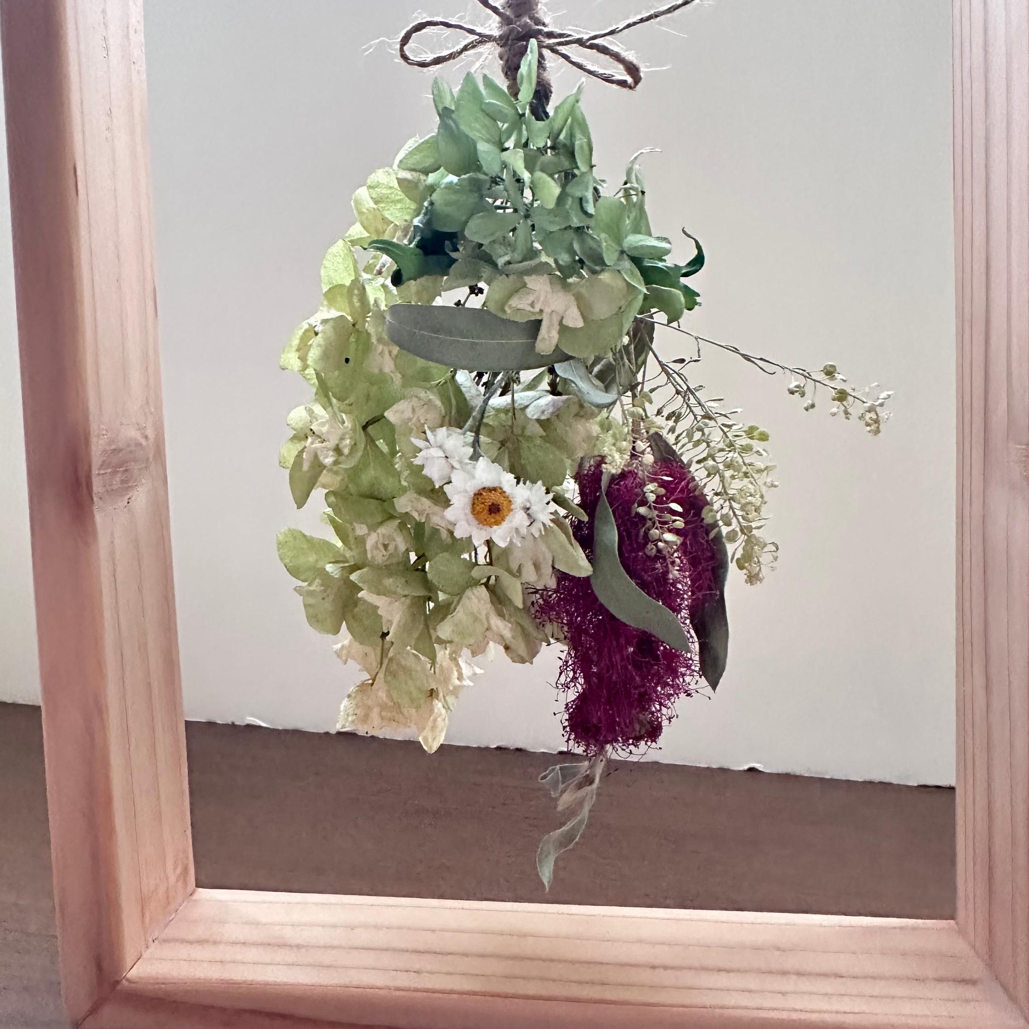 ドライフラワー木枠フレームインテリア(紫陽花) | 3枚目