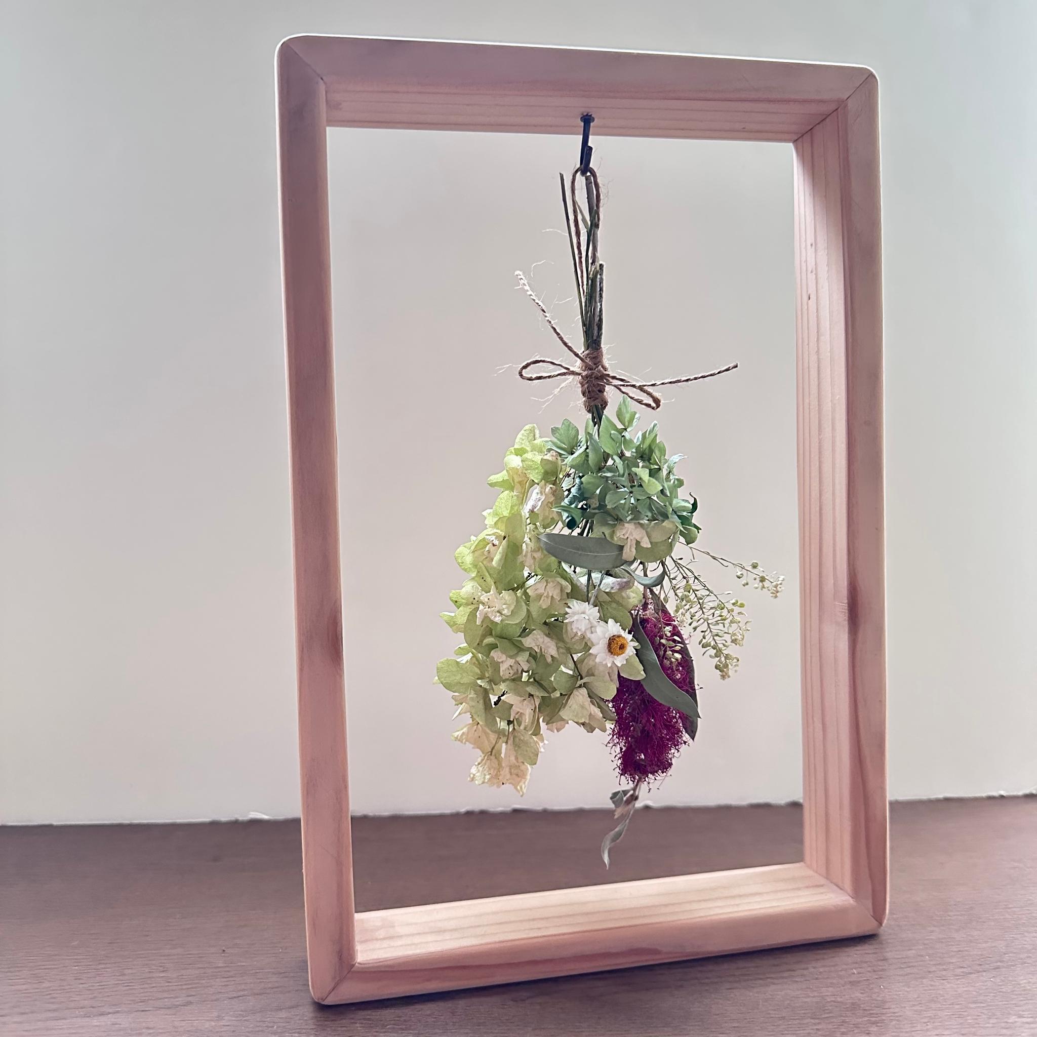 ドライフラワー木枠フレームインテリア(紫陽花) | 5枚目