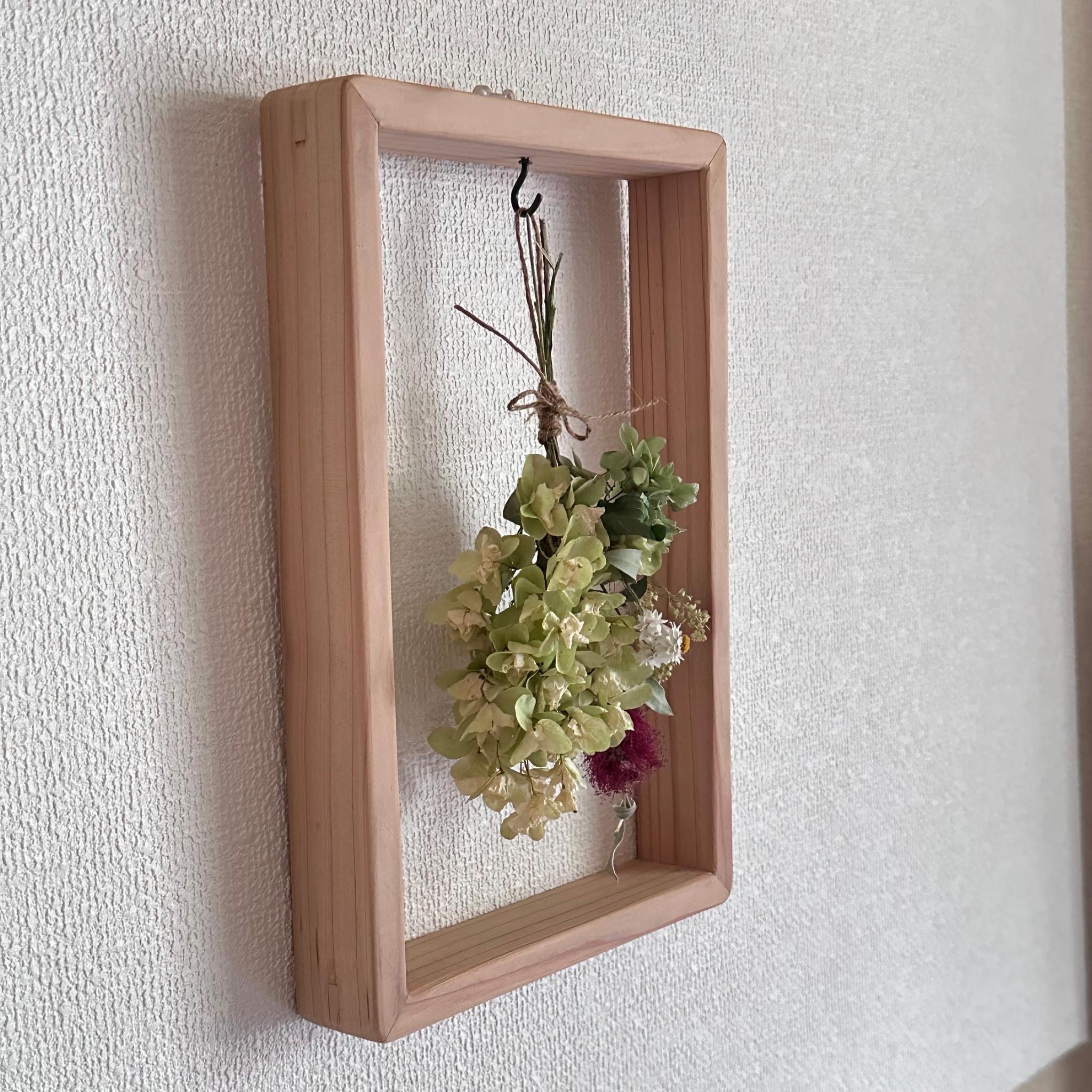 ドライフラワー木枠フレームインテリア(紫陽花) | 4枚目